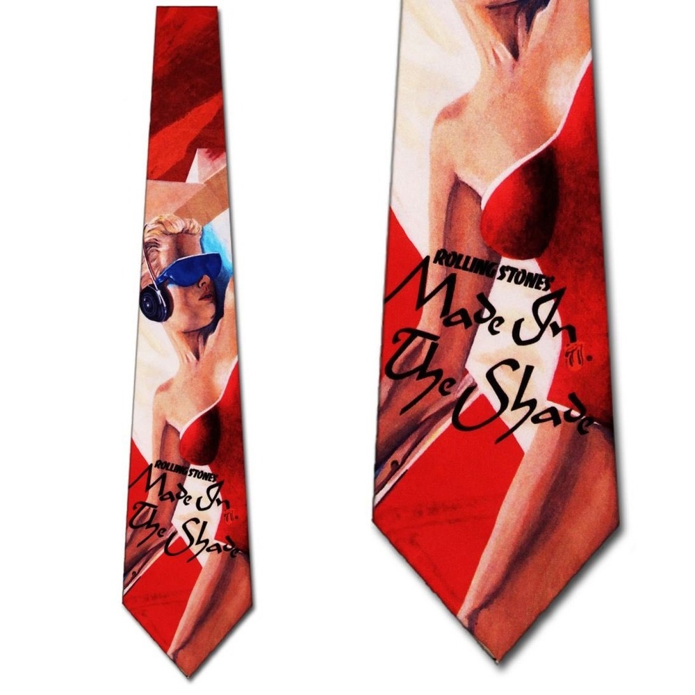 NWT Vintage 1994 Ralph Marlin Rolling Stones Made In The Shade Red Graphic Tie